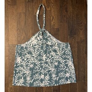 LOFT Halter Top Twist Floral Linen Blend Women's Size‎ Large Cute Summer